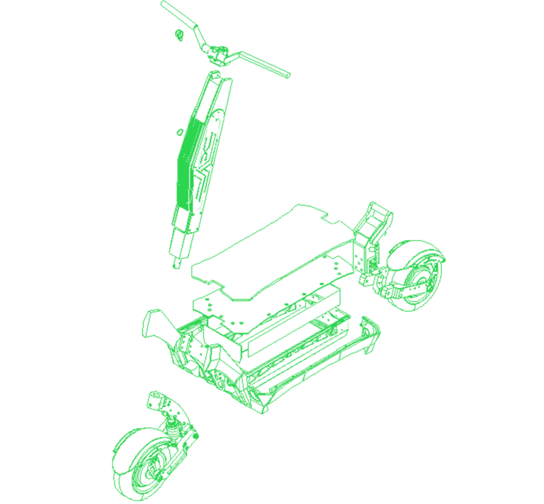 Electric Scooter Exploded View